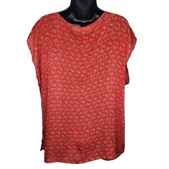 Liz Claiborne paisley pintuck chiffon cami top size 2x - Picture 2 of 6